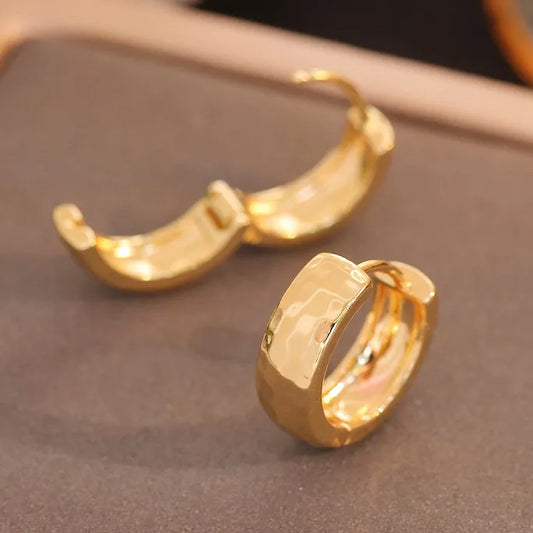 Luna Textured Hoop Earrings