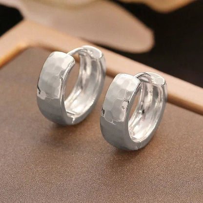 Luna Textured Hoop Earrings