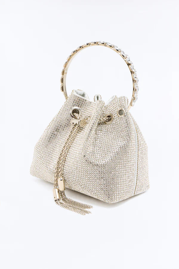 Starlight Rhinestone Satchel Bag – Silver