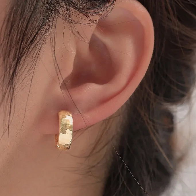 Luna Textured Hoop Earrings
