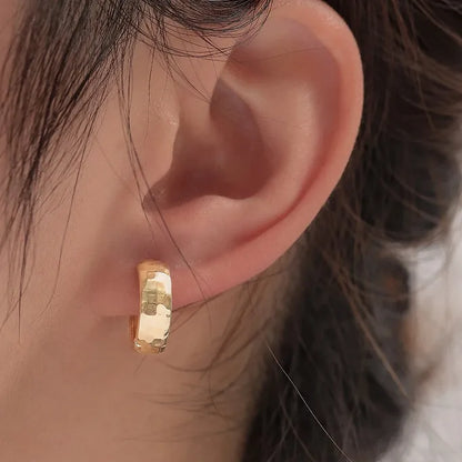 Luna Textured Hoop Earrings