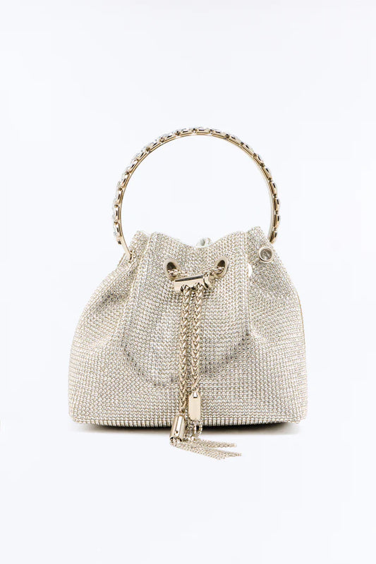 Starlight Rhinestone Satchel Bag – Silver